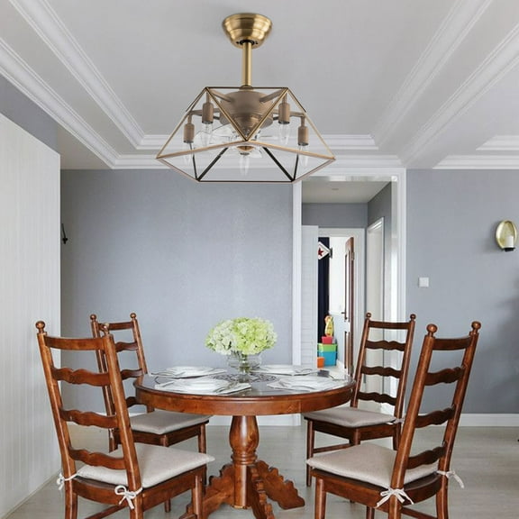 Caged Ceiling Fan with Lights Remote Control, Rustic Farmhouse Ceiling Fan with Light, Small Modern Industrial Bedroom Ceiling Fan, Reversible