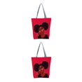 thumbnail image 2 of Qarigey Bolso de lona Cool Black Girl - Estilo afro Exquisita artesanía Gran capacidad Amplia aplicación Type8 NO8, 2 of 6