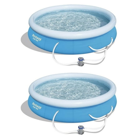 Bestway 12ft x 30in Fast Set Above Ground Swimming Pool w/ Filter Pump (2 (Best Way To Stop Smelly Feet)
