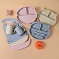 thumbnail image 2 of Mother And Baby Supplies, Toddler Plates, Silicone Infant And Toddler Eating Set, Cat Design 3/4/5pcs Set, Baby Silicone Cutlery, Toddler Eating Cutlery, Dividers Under Plates With Suction Cups To Pr, 2 of 5