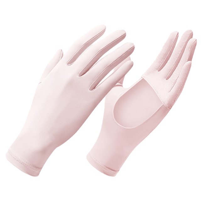Guantes de protección solar de seda helada de verano con palma ahuecada UPF50 +, guantes transpirables con pantalla táctil para fugas de dedos para conducir