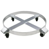 55-Gallon Drum Dolly or Garbage Can Dolly – Heavy-Duty Metal Dolly with Cross Braces and Caster Wheels – 1,000-Pound Capacity (Silver) Quantity: 1