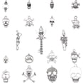 thumbnail image 1 of Colgante con dije de 19 estilos, 76 piezas de hueso de cabeza, para hacer joyas, para collares y pulseras Steampunk., 1 of 7