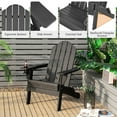 thumbnail image 2 of Resenkos Folding Adirondack Chair, Foldable Weather Resistant Patio Chair with Built-in Cup Holder-Black,Patio Chairs, Lawn Chairs for Deck, Backyard, Garden, 2 of 7