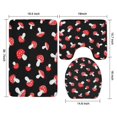 thumbnail image 3 of Red Mushroom Dot Black Pattern Bathroom Rugs Sets 3 Piece,Toilet Cover Set,Absorbent Non Slip Bathroom Mats Sets with U-Shaped Contour Rug Toilet Rug Set, 3 of 5