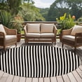 thumbnail image 5 of Black Striped Large Area Rugs for Bedroom Living Room, Soft Non Slip Carpet Bedside Rug, Modern Simple Farmhouse Beige Vintage Round Floor Cover Kitchen Accent Rug 7' for Dining Room/Office, 5 of 9
