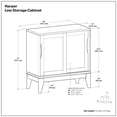 thumbnail image 5 of Simpli Home Harper 30 inch Wide Solid Hardwood Mid-Century Modern Low Storage Cabinet in White, 5 of 13