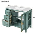 thumbnail image 2 of Harper & Bright Designs 36" Bathroom Vanity Sink Combo with Storage , Wood Bathroom Floor Cabinet with Drawers and Soft Close Doors, Lake Green, 2 of 19