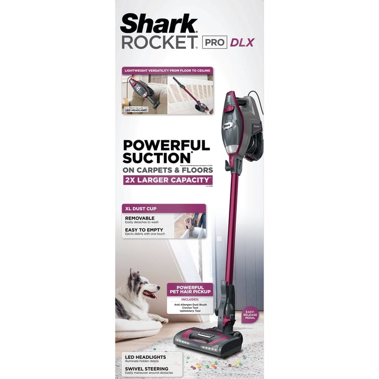 Shark Rocket Pro DLX Corded Stick Vacuum, HV371, Pink - Walmart.com