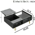 thumbnail image 4 of Coffee table, high-gloss black, side table, coffee table with glass and LED effect, with glass top and storage compartment, 4 of 22