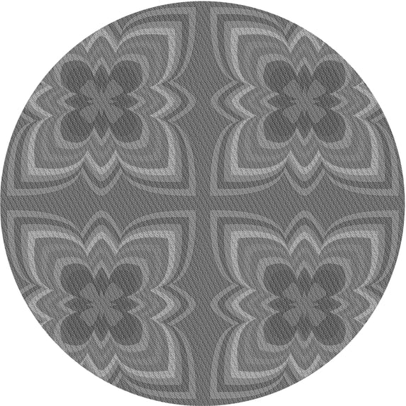 Ahgly Company Indoor Square Patterned Carbon Gray Area Rugs, 3' Square