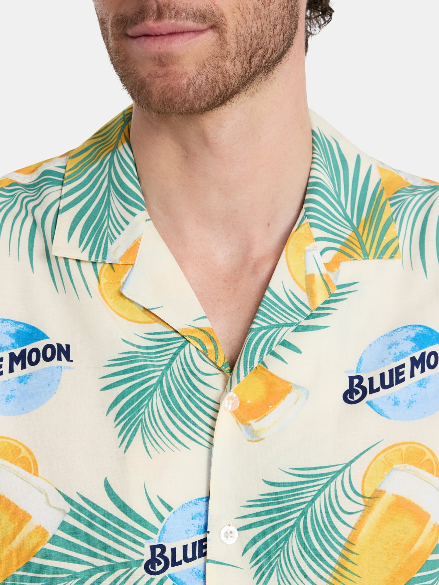 Blue Moon Men's and Big Men's Button Up with Short Sleeves, Sizes XS-5XL