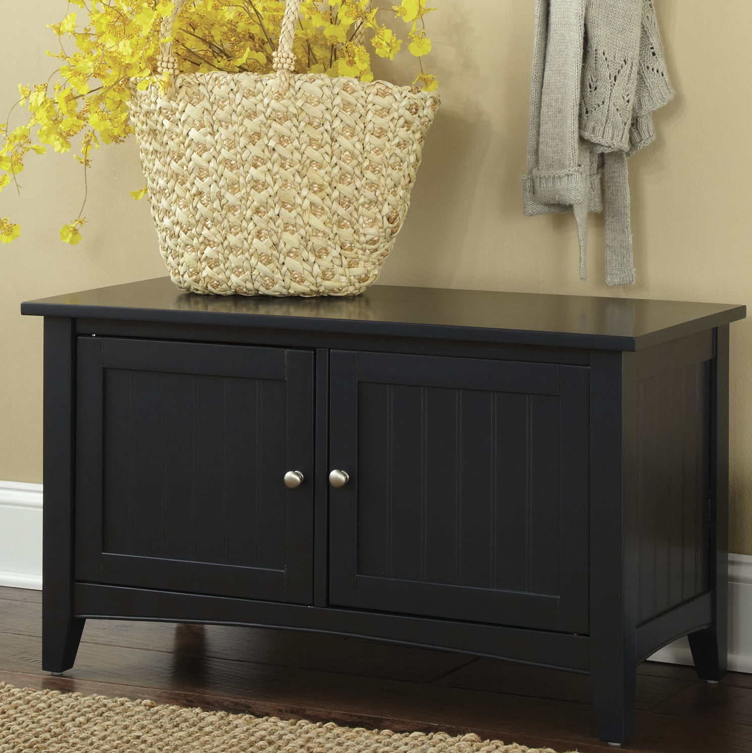 Shaker Cottage Tray Shelf Coat Hook with Cabinet Bench Set, Charcoal Gray