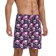 thumbnail image 2 of Sikiie Skull Flower Mens Pajama Shorts, Lightweight Lounge Pant with Pockets Soft Sleep Pj Shorts for MenLarge, 2 of 6