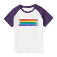 thumbnail image 1 of Zpanxa Girls Shirts Color Print Short Sleeve T Shirt Summer Oversized Crewneck Basic Tee With Polyester Spandex 5 Years, 1 of 6