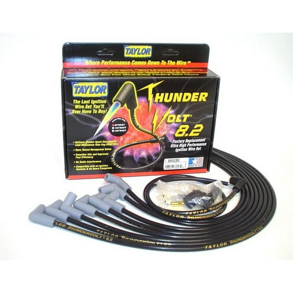Taylor Wire / Vertex 86030 TAY86030 THUNDERVOLT 8.2 RACE FIT 8 CYL BLACK Fits select: 1967-1973 CHEVROLET CAMARO, 1969-1986 CHEVROLET C10
