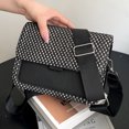 thumbnail image 4 of Bolsa vagabundo para mujer Bolsas satchel cuadrados a la moda Hit Color for Vacation (Negro) Hugtrwg Para Estrenar, 4 of 9