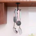 thumbnail image 6 of Under Cabinet Kitchen Utensil Hooks, 360° Rotating Drilling Free Adhesive Utensils Hanging Rack for Tools, Towel, Knife, Wall Mount Hanging Utensil Holder Hooks for Kitchen, 1Pc,Black, 6 of 6