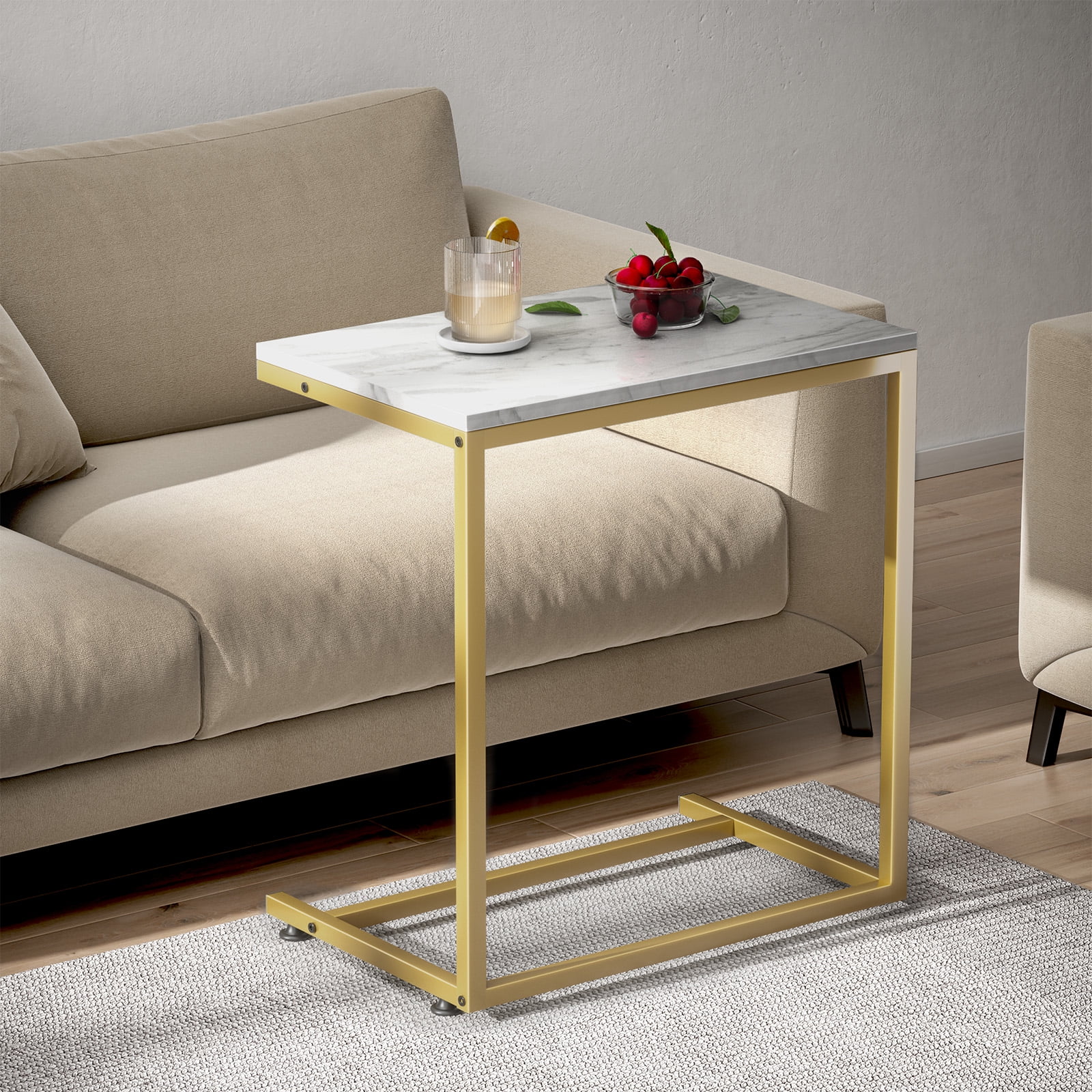 C Shaped End Table Side Table for Sofa and Bed 27 inches High for