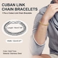 thumbnail image 2 of Pulseras de Cadena Cubana de 12mm de Ancho Uxcell, Pulsera de Cadena de Acero Inoxidable de 19cm de Longitud para Hombres y Mujeres, Regalos del Día de San Valentín y del Día del Padre, Tono Plateado, 2 of 6