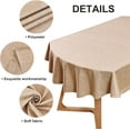 thumbnail image 5 of Faux Linen Oval Tablecloth Heavy Duty Wrinkle Resistant Fabric Table Cloths 60 x 102 Inch Flaxen Farmhouse Rustic Table Cover for Kitchen Dining Indoor Outdoor Tabletop Decoration, 5 of 6