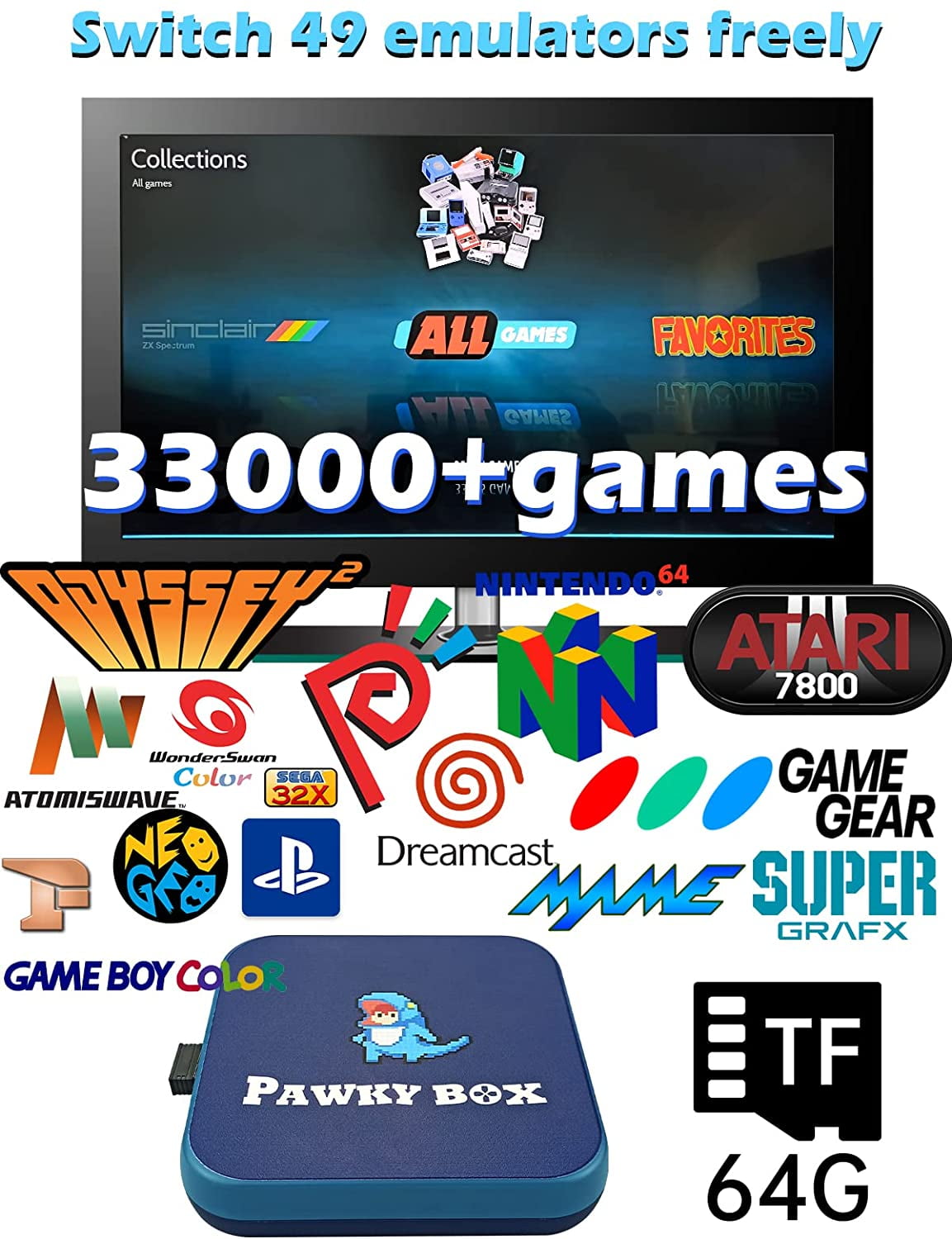 Pawky Box Mini TV Video Game Console, Built in 41000+ Games,49 Emulators Supported,4K HDMI Output,Watch TV Plug and Play Video Game Console,128gb - Walmart.com Pawky Box Mini TV Video Game Console, Built in 41000+ Games,49 Emulators Supported,4K HDMI Output,Watch TV Plug and Play Video Game Console,128gb - Walmart.com