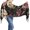 Black with Multicolor Floral Print, variant on Women's White Floral Leaf Print Scarf, Lightweight Fringed Fashion Shawl Wrap for Travel, Office, Evening and Everyday Layering, One Size