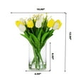 thumbnail image 4 of Enova Home 18 Heads Artificial Real Touch Tulip Arrangement in Clear Cylinder Glass Vase with Faux Water (White Yellow), 4 of 4