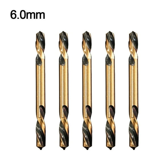 Bgsha 5pcs HSS Double-headed Auger Drill Bits for Metal Stainless Steel Wood Drilling