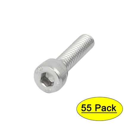 

M4x12mm Thread 304 Stainless Steel Hex Socket Head Cap Screw Bolt DIN912 55pcs
