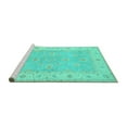 thumbnail image 2 of Ahgly Company Machine Washable Indoor Round Oriental Turquoise Blue Traditional Area Rugs, 6' Round, 2 of 4