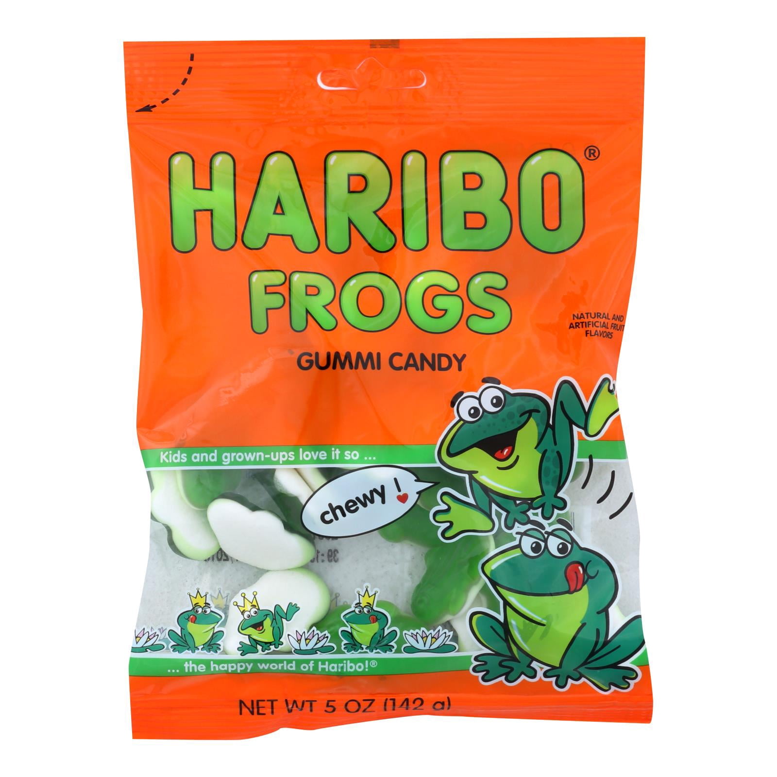 (Case of 12 )Haribo Frogs Peach 5 oz.