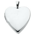 thumbnail image 2 of 14K White Gold Plain Heart Locket Charm Pendant with 1.2mm Singapore Chain Necklace - 24", 2 of 5