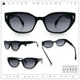 thumbnail image 2 of Womens Mod Urban City Hipster Rectangle Cat Eye Plastic Sunglasses Black - Smoke, 2 of 8