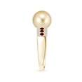 thumbnail image 3 of Angara Golden South Sea Cultured Pearl Ring with Rubies in 14K Yellow Gold for Women | June Birthstone Jewelry for Her, 3 of 8