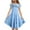 Blue, variant on Girls Summer Flowy A-Line Dress Double Layer Flutter Sleeve Gradient Midi Casual Boho Tween Dresses for Kids 6-15 Years White 14-15 Years