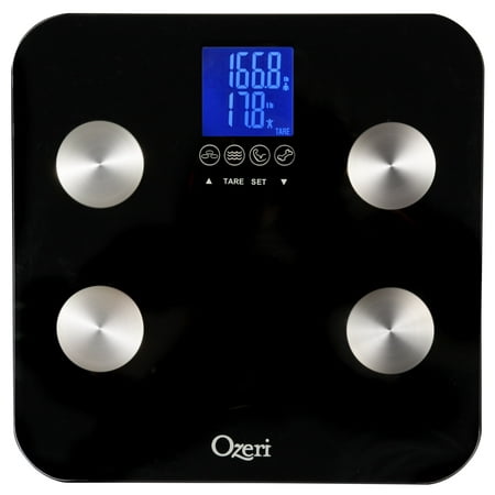 Ozeri Touch 440 lbs Total Body Bath Scale – Measures Weight, Fat, Muscle, Bone & Hydration with Auto Recognition and Infant Tare (Best Home Scales With Body Fat)