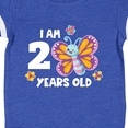 thumbnail image 4 of Inktastic I am 2 Years Old Cute Smiling Butterfly with Flowers Girls Baby Bodysuit, 4 of 5