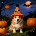 thumbnail image 2 of Qocolcyl Adjustable Halloween Dog Cat Hat, Soft Breathable Orange Pumpkin Mesh Party Costume, Cute Festive Cosplay Photo Accessory, Comfortable Pet Headwear for Indoor Outdoor Halloween Decorations, 2 of 6