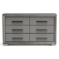 Furniture of America Lima Transitional 6-Drawer Adult Dresser, Gray