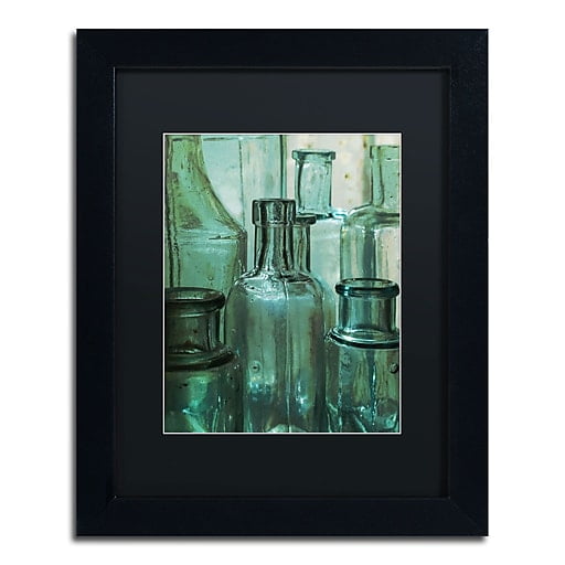 Trademark Fine Art "Antique Bottles" Canvas Art by Patty Tuggle, Black Matte, Black Frame