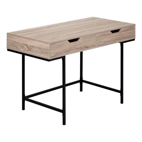 Monarch Specialties Bureau, Bureau À Domicile, Ordinateur Portable, Tiroirs De Rangement, 48"l, Travail, Métal, Stratifié, Brun, Noir, Contemporain, Moderne