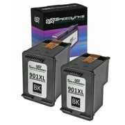 Speedy Inks - 2PK Remanufactured HP 901XL CC654AN High Yield Black Ink Cartridge