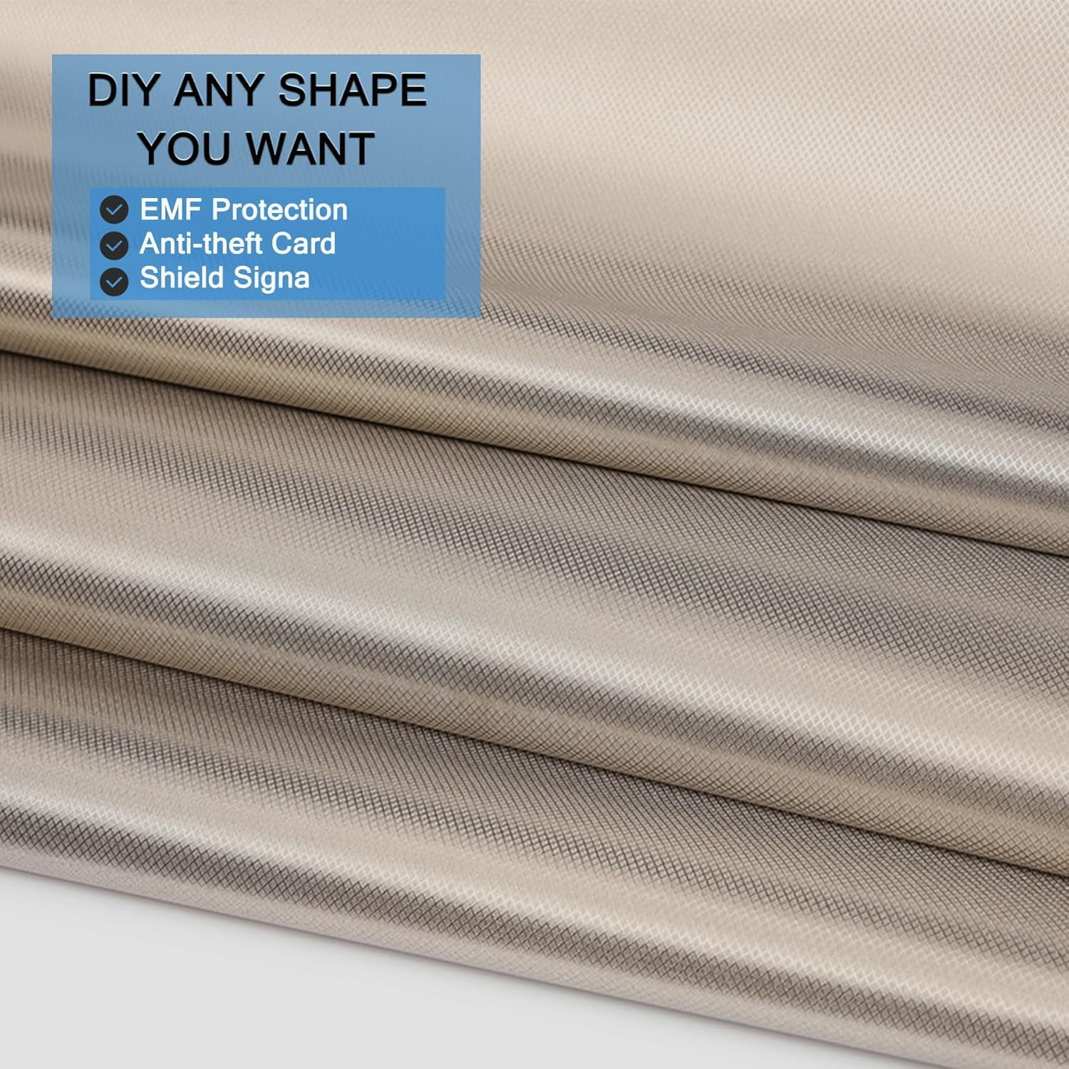 Faraday Fabric Kits 43''X118'' Meters(3 Yards) with Faraday Tape and Tape Measure Multi-Purpose Conductive Cloth.Premium Soft Material Easy to Cut for DIY Faraday Bags.RFID Fabric.