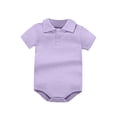 thumbnail image 2 of Abtuhar Newborn Summer Solid Short Sleeve Rompers Bodysuits 0-24M, 2 of 4