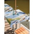 thumbnail image 2 of Square Outdoor Tablecloth with Umbrella Hole Coastal Birds Outside Table Cloth Waterproof Patio Table Cover Blue Sky Heron Seabird Tropical Beach Zipper Tablecloths for Picnic Camping 60x60 Inch, 2 of 8