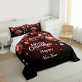 thumbnail image 3 of Manfei Happy Festival Queen Comforter Set for Teens, Vintage Christmas Style Bedding Sets, Snowflake Ball Reversible Bedding Comforter Set, Ultra Soft Home Decor, 3pcs, 3 of 8