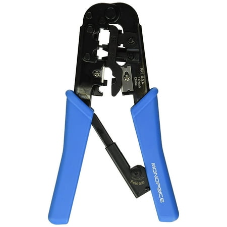 Type Steel Weight - Multi-Modular Plug Crimps, Strips and Cuts Tool with Ratchet (103350), Deluxe Type, Frame Is Made Of Steel, Light Weight, Compact & Durable With Key Way.., By Monoprice