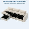 thumbnail image 4 of IdealHouse L-Shape Cloud Modular Sectional Couch with Hidden Storage, Chenille Upholstery, Easy Assembly, for Living Room, Beige (3-Seater with Ottoman), 4 of 8
