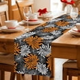 thumbnail image 5 of Orange Black Flowers Table Runner 72 Inches, Abstract Botanical Floral Plant Bed Runner Dresser Scarves Tabletop for Indoor Outdoor Parties/Ceremony/Banquet, 14" x 72", 5 of 9